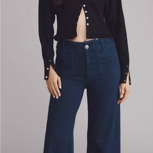 The Colette Crop High-Rise Wide-Leg Jeans by Maeve